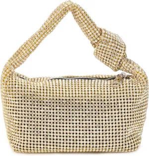 Women Rhinestone Knotted Evening Bag Sparkling Clutch Crystal Handbag for Wedding Party