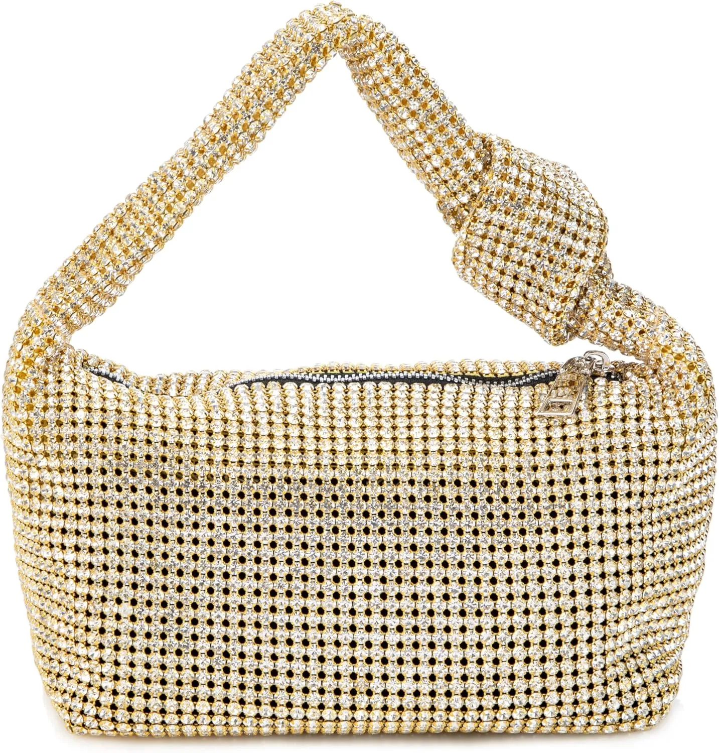 Women Rhinestone Knotted Evening Bag Sparkling Clutch Crystal Handbag for Wedding Party