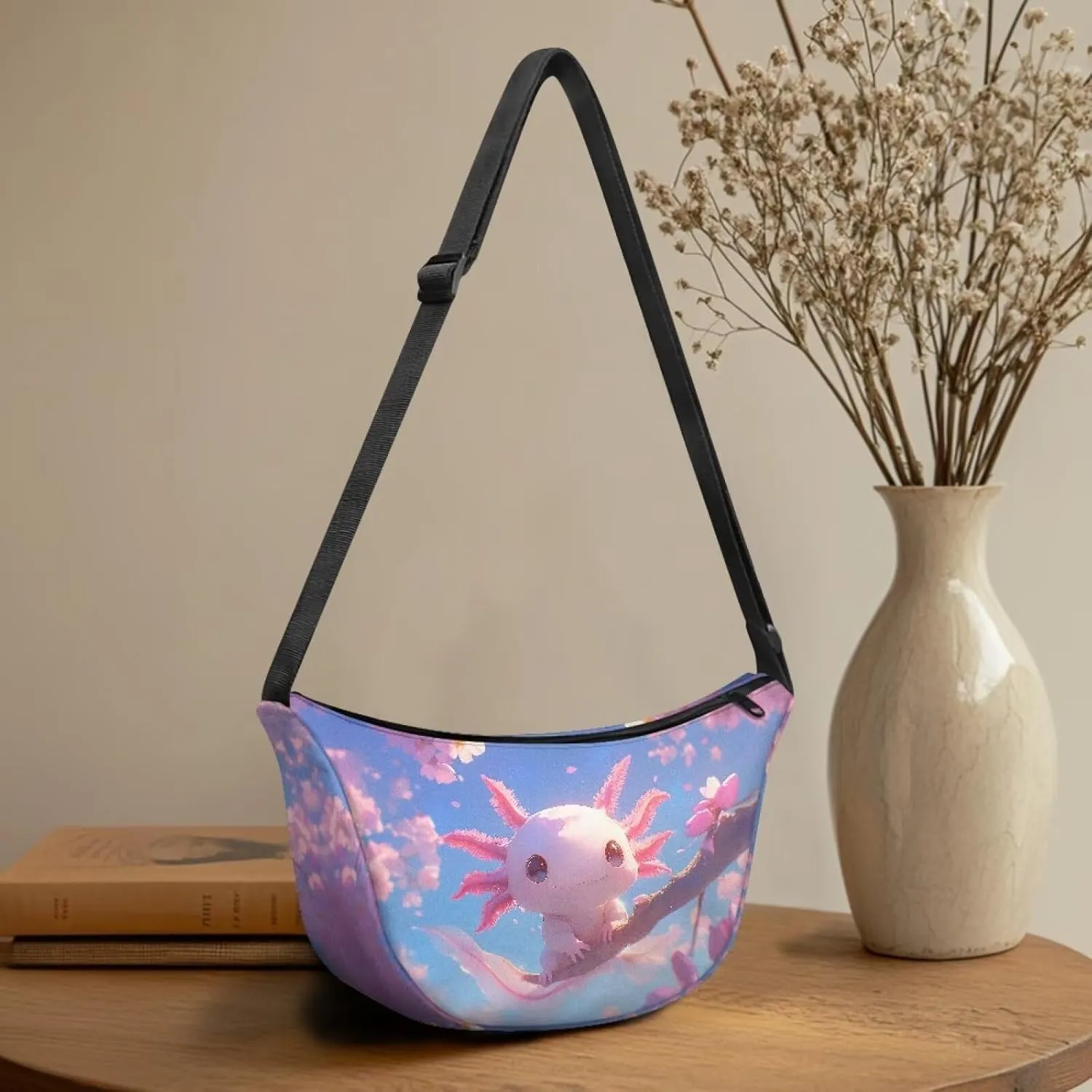 Women Trendy Crossbody Bag Men Lightweight Sling Crescent Purses with Adjustable Strap Fanny Packs Casual Handbag