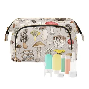 Women Wave Quilt Cosmetic Bag, Zipper Toiletry Storage 10.2x5.9x6.7 in, Pouch Handbag Makeup Case Purse Holder Organizer Print Different