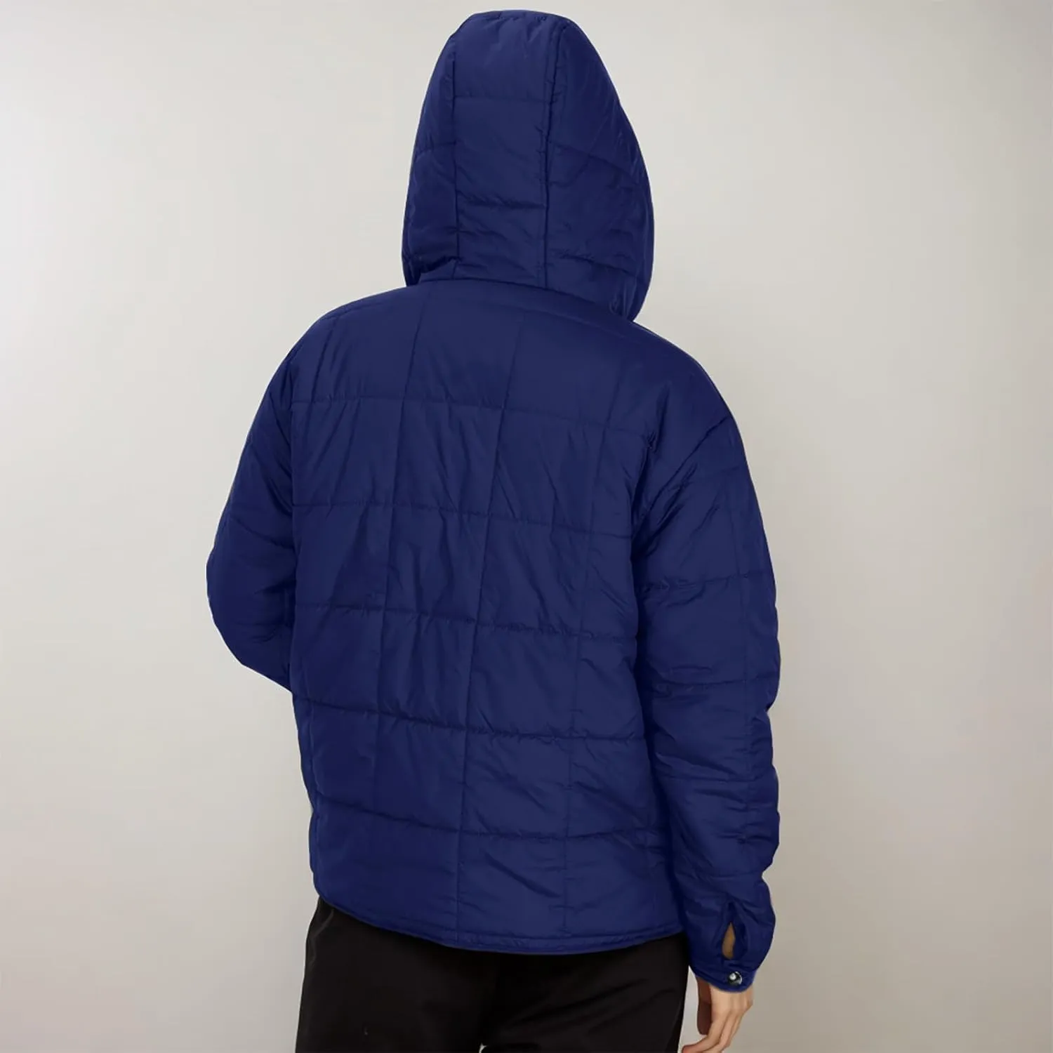 Women Winter Coats Long Sleeve Lightweight Short Jacket Casual Full Zip Baggy Warm Puffer Jacket