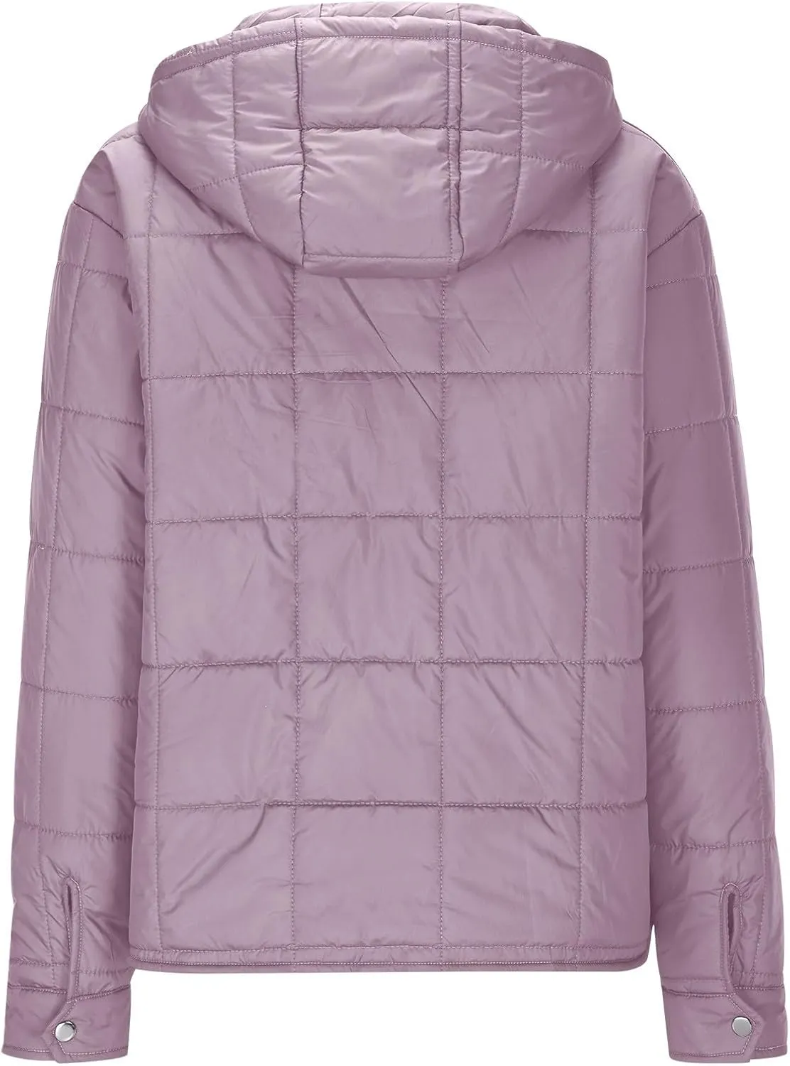 Women Winter Coats Long Sleeve Lightweight Short Jacket Casual Full Zip Baggy Warm Puffer Jacket