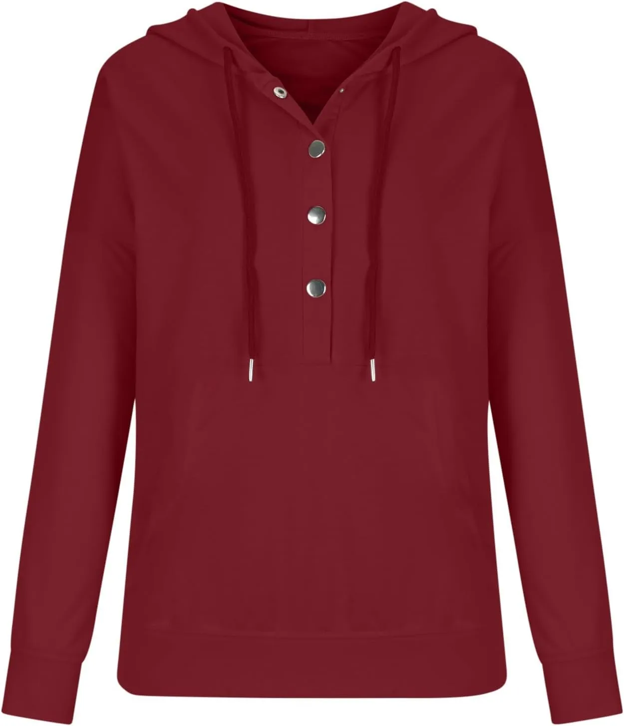 Womens Casual Button Down Hoodie Sweatshirts Fall Fashion 2023 Outfits Long Sleeve Comfy Solid Pullover Hoodies