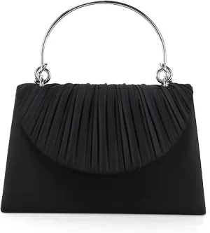 Women's Evening Handbags, Elegant Pleated Clutch Purse for Formal Prom Tea Party Wedding guest Cocktail Night Date