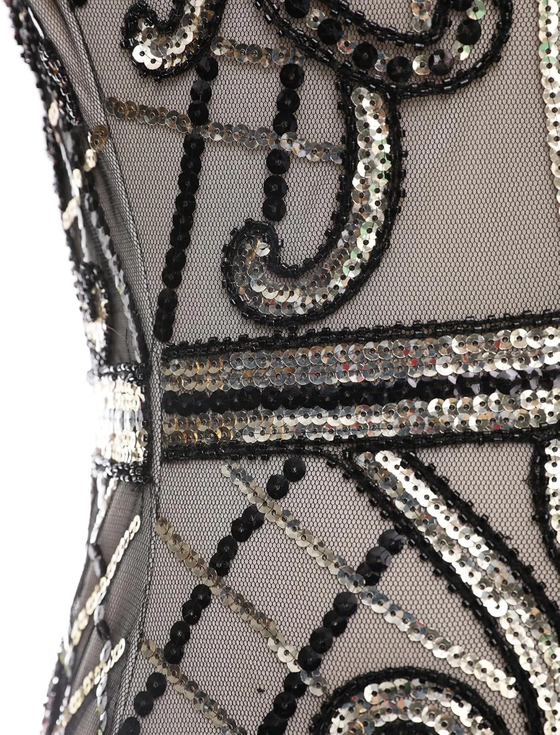 Women's Flapper Dress 1920s Gatsby Sequin Fringe Short Sleeve Cocktail Dresses