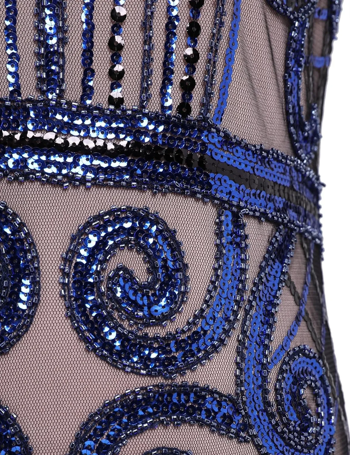 Women's Flapper Dress 1920s Gatsby Sequin Fringe Short Sleeve Cocktail Dresses