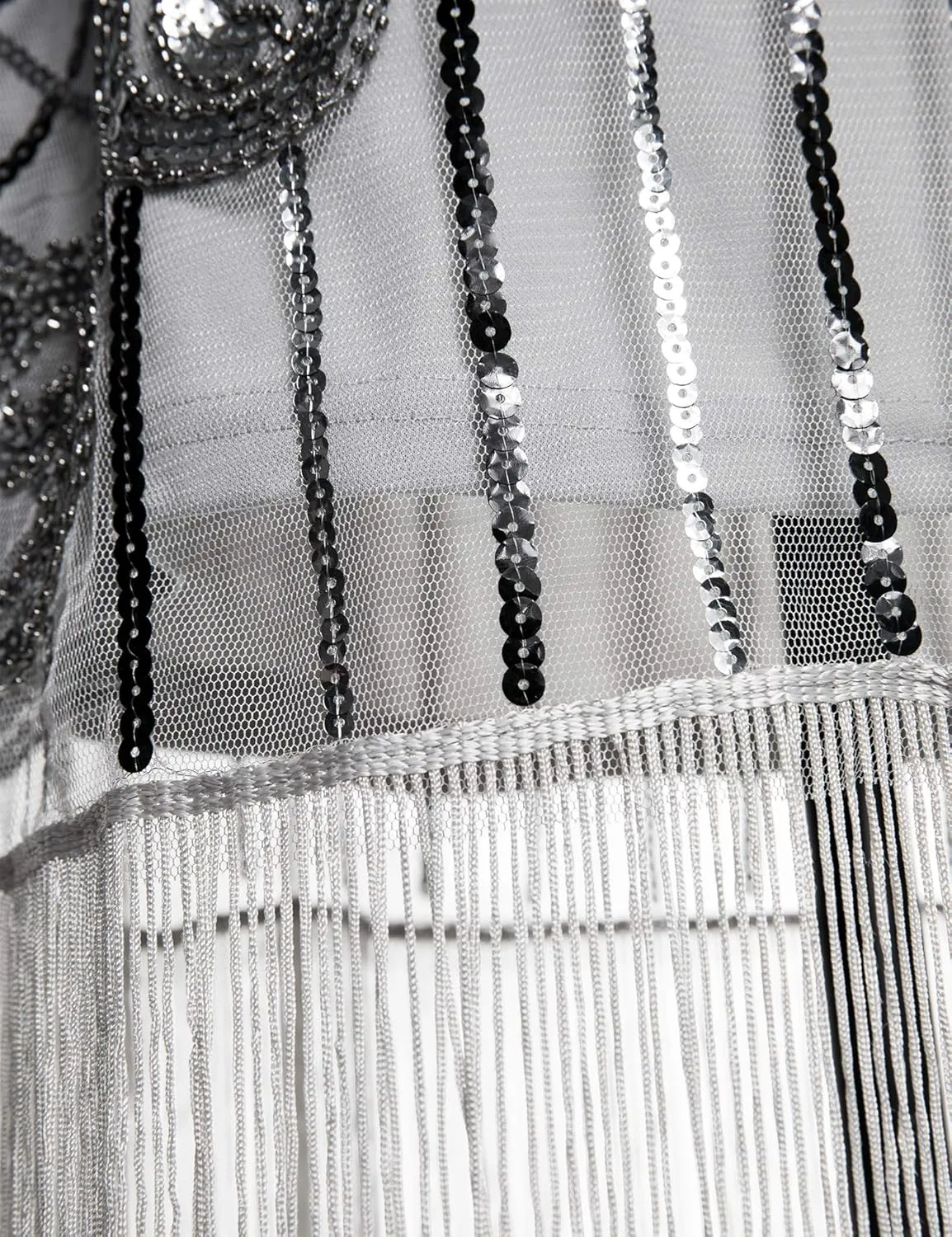 Women's Flapper Dress 1920s Gatsby Sequin Fringe Short Sleeve Cocktail Dresses