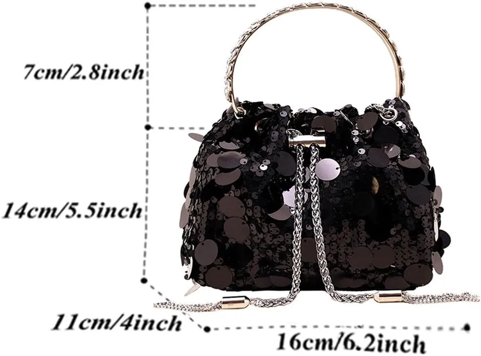 Women's Glitter Clutch Evening Handbags Sparkly Clutch Triangle Purse for 1920s Party Prom Wedding