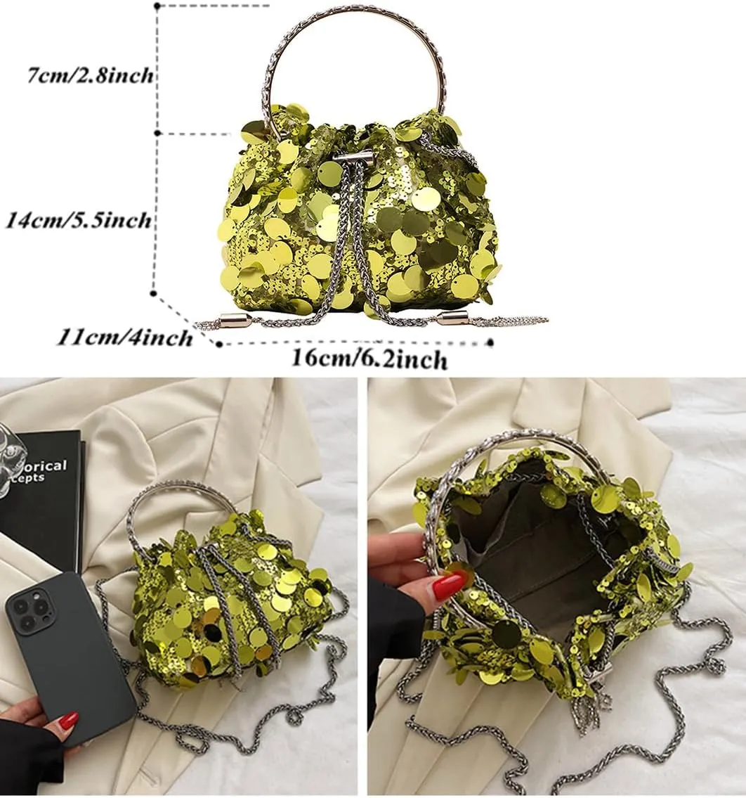 Women's Glitter Clutch Evening Handbags Sparkly Clutch Triangle Purse for 1920s Party Prom Wedding