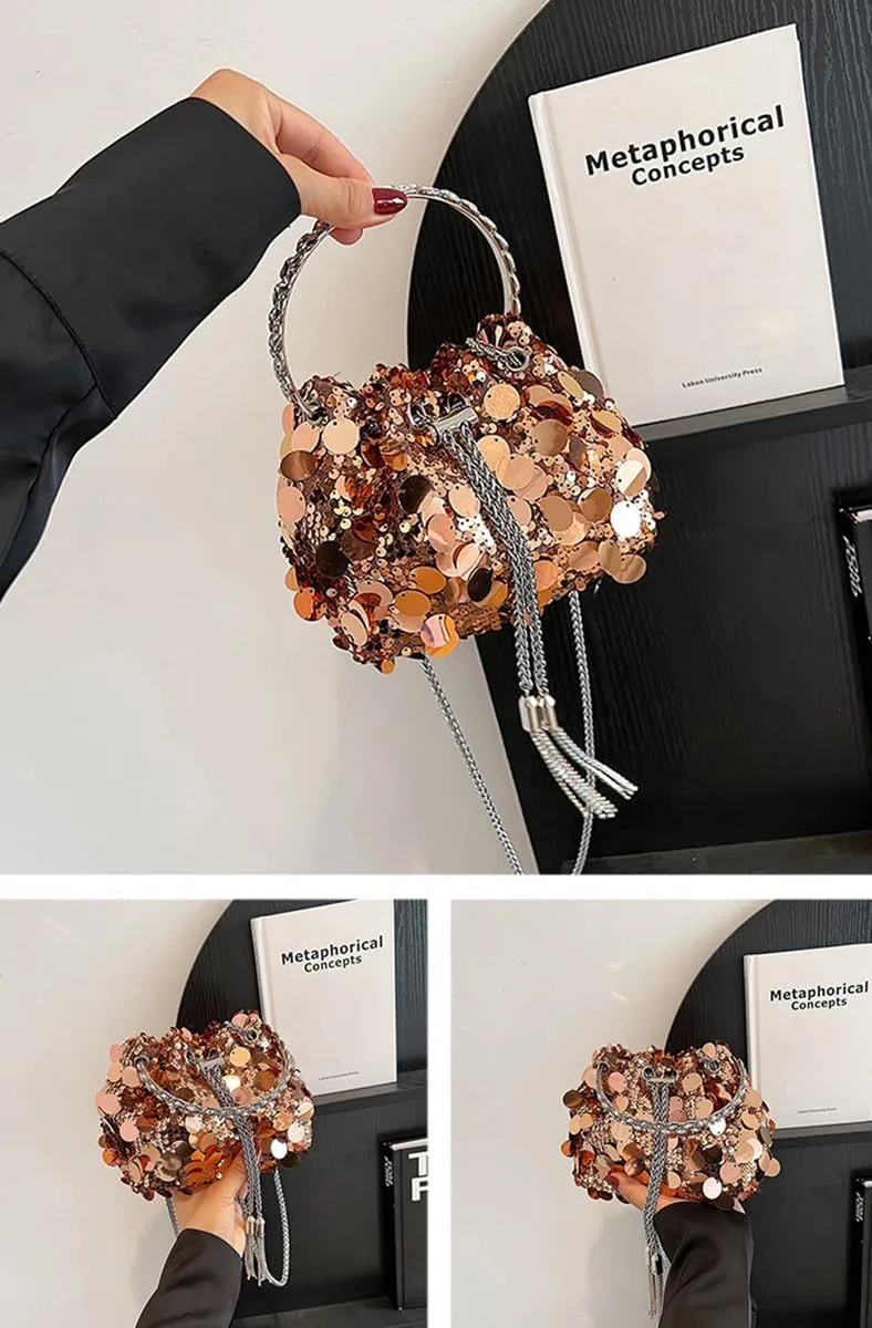 Women's Glitter Clutch Evening Handbags Sparkly Clutch Triangle Purse for 1920s Party Prom Wedding
