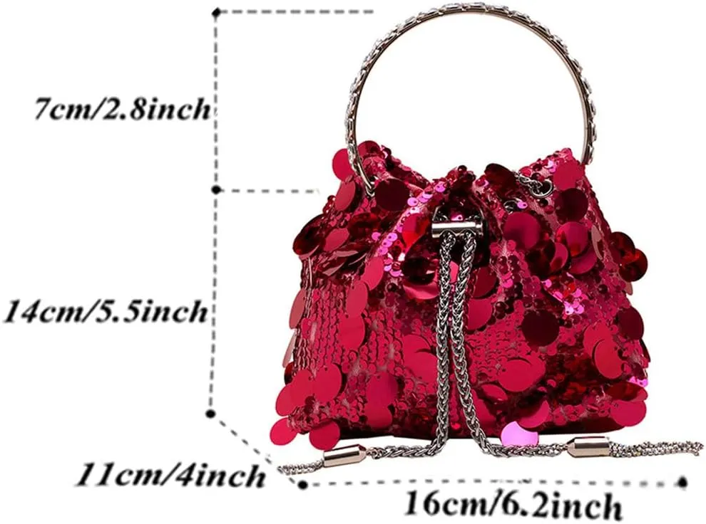 Women's Glitter Clutch Evening Handbags Sparkly Clutch Triangle Purse for 1920s Party Prom Wedding