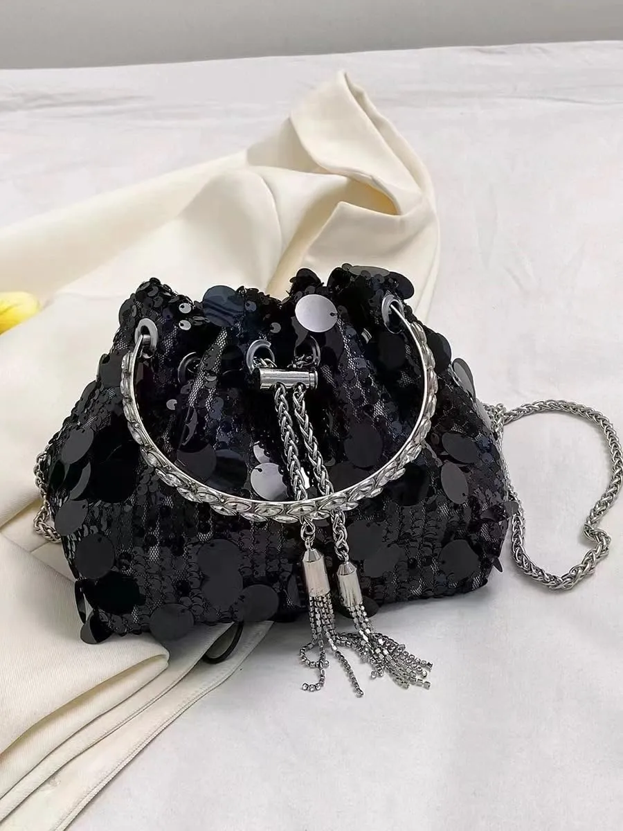Women's Glitter Clutch Evening Handbags Sparkly Clutch Triangle Purse for 1920s Party Prom Wedding