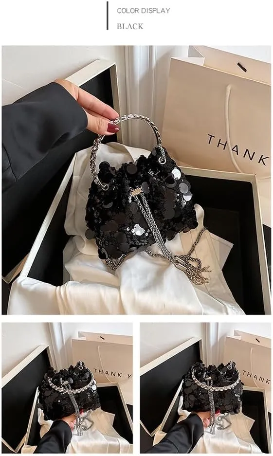 Women's Glitter Clutch Evening Handbags Sparkly Clutch Triangle Purse for 1920s Party Prom Wedding