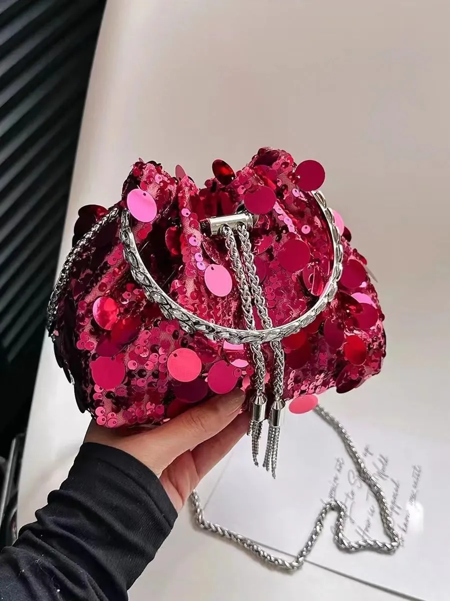 Women's Glitter Clutch Evening Handbags Sparkly Clutch Triangle Purse for 1920s Party Prom Wedding