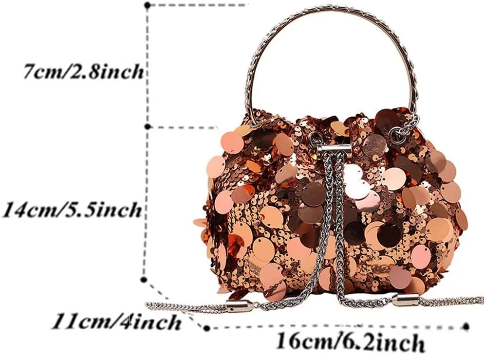 Women's Glitter Clutch Evening Handbags Sparkly Clutch Triangle Purse for 1920s Party Prom Wedding