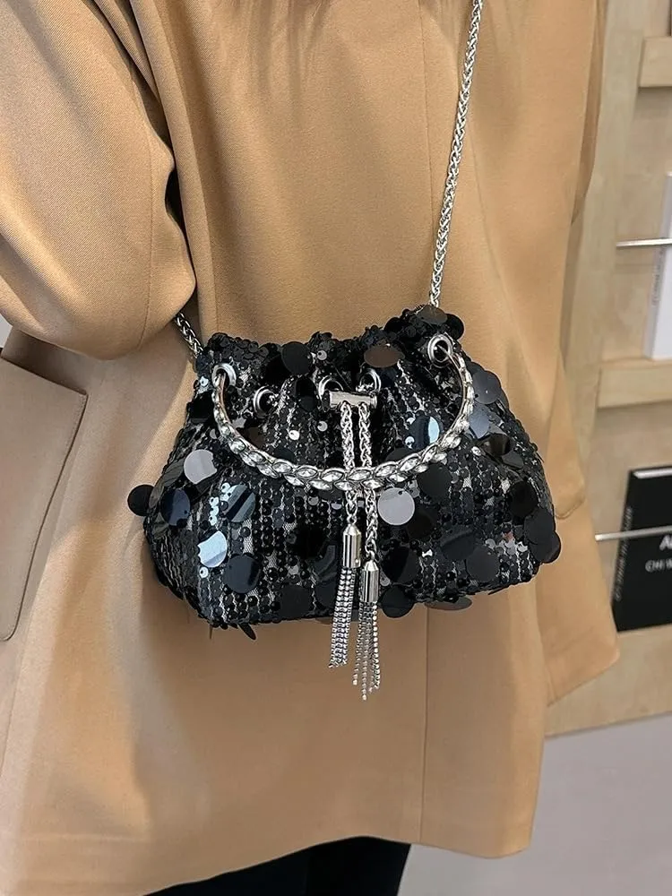 Women's Glitter Clutch Evening Handbags Sparkly Clutch Triangle Purse for 1920s Party Prom Wedding