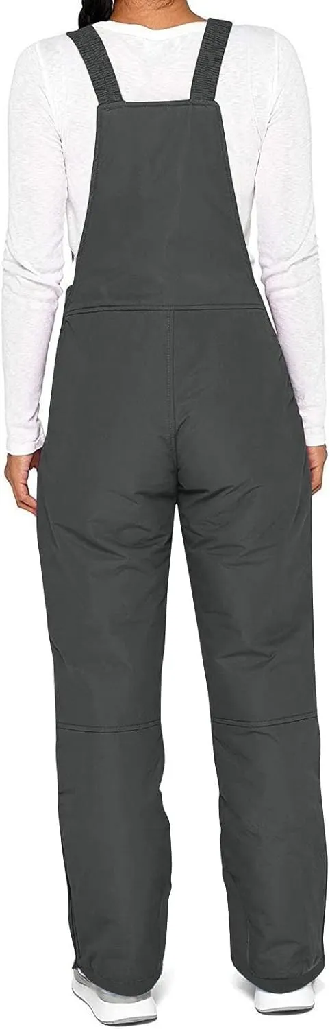 Women's Insulated Waterproof Ski Bib Overalls Snowboarding Pants Overalls Adjustable Shoulder Strap Jumpsuits
