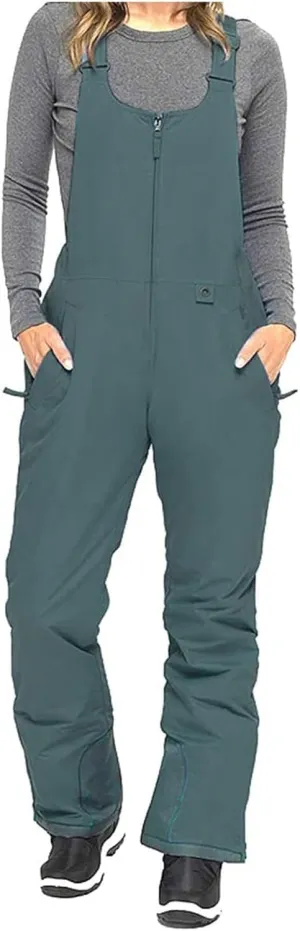 Women's Insulated Waterproof Ski Bib Overalls Snowboarding Pants Overalls Adjustable Shoulder Strap Jumpsuits