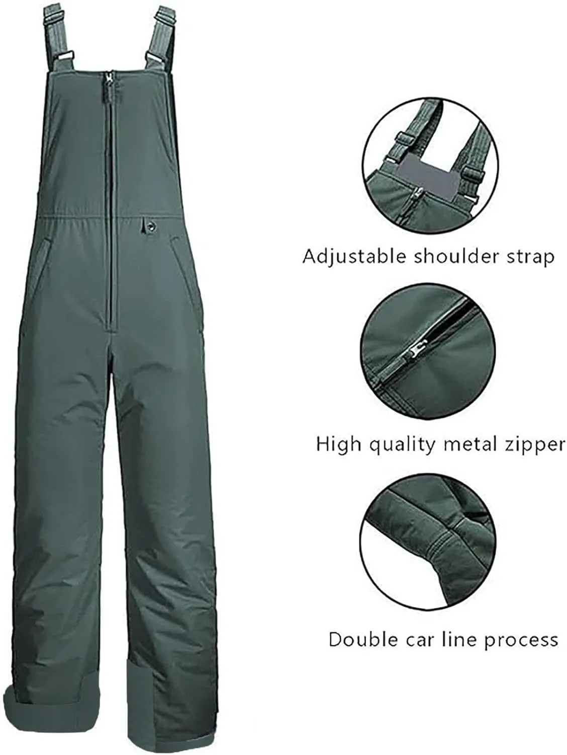 Women's Insulated Waterproof Ski Bib Overalls Snowboarding Pants Overalls Adjustable Shoulder Strap Jumpsuits
