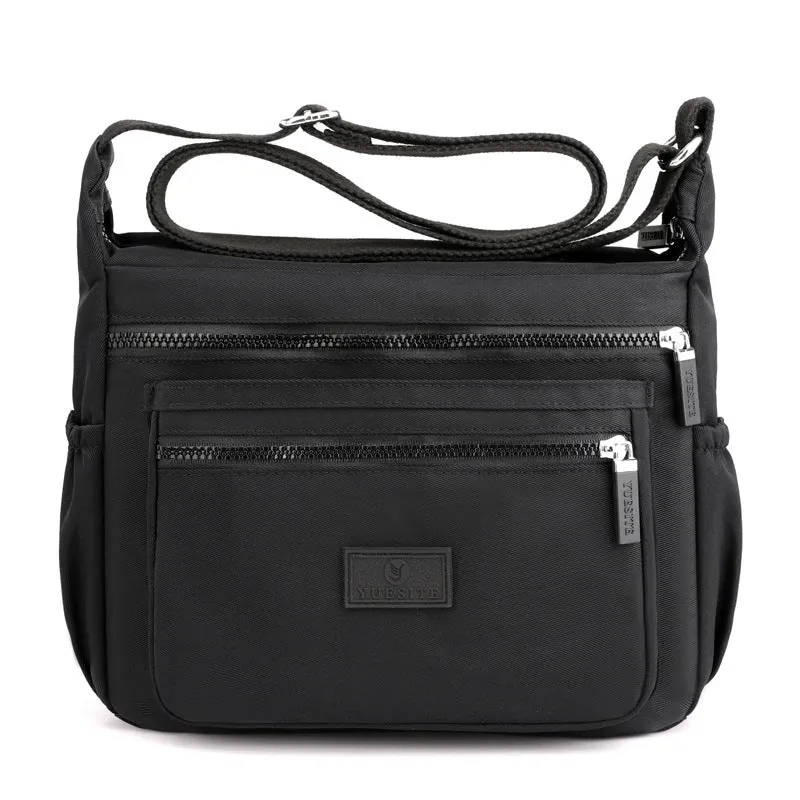 Women's Large Capacity Shopping Commuter Trendy Waterproof Nylon Cloth Shoulder Bags