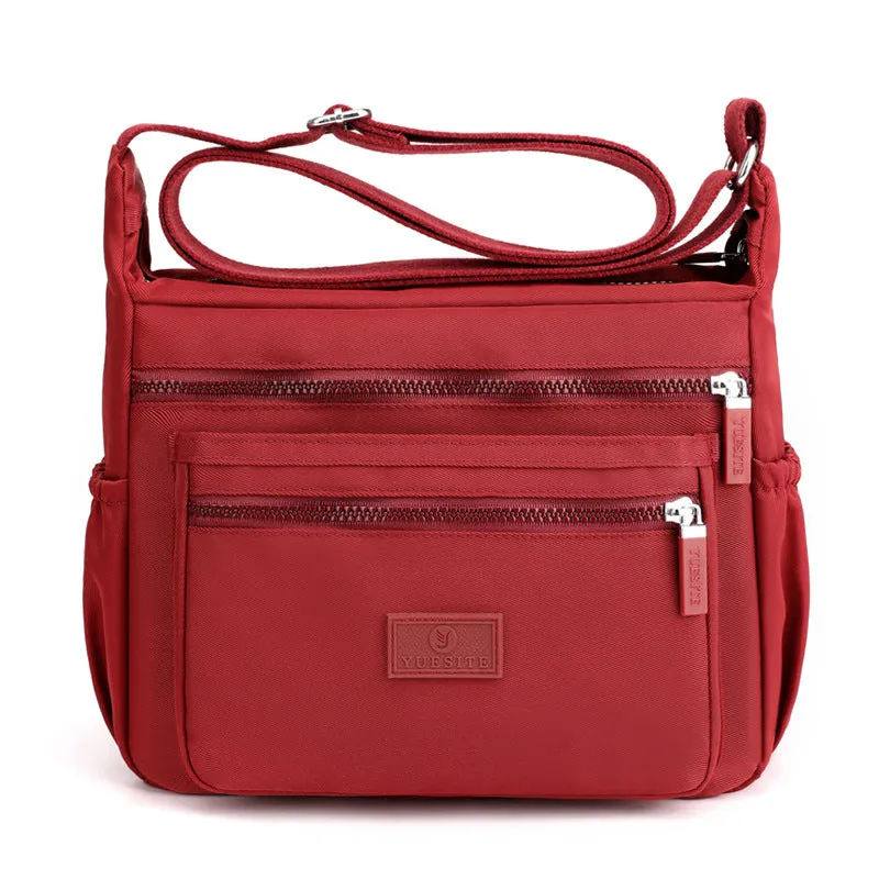 Women's Large Capacity Shopping Commuter Trendy Waterproof Nylon Cloth Shoulder Bags