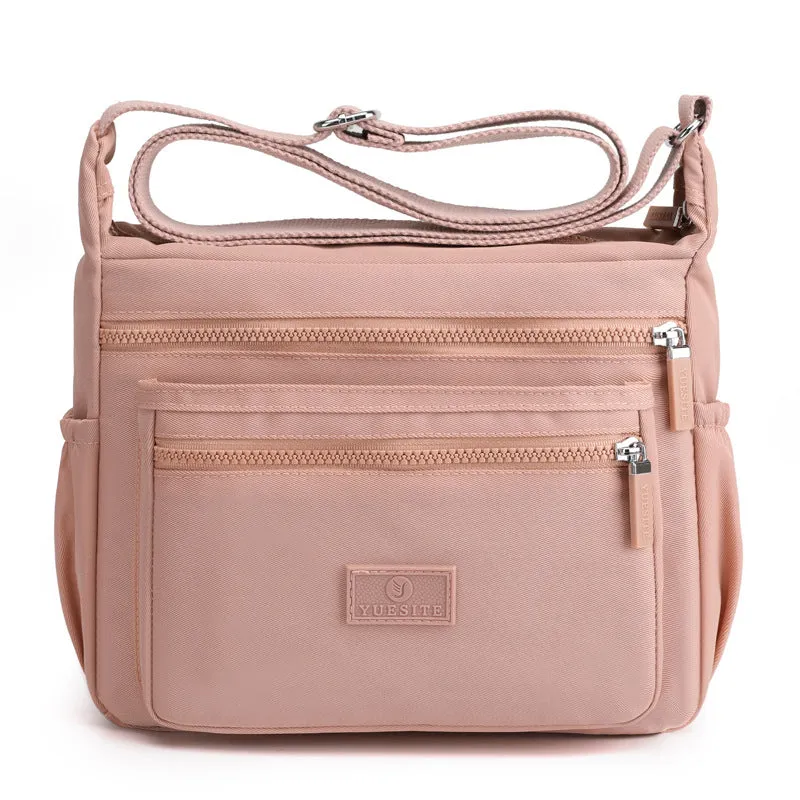 Women's Large Capacity Shopping Commuter Trendy Waterproof Nylon Cloth Shoulder Bags