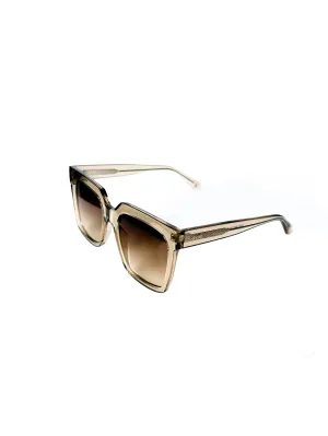 Women's Light Brown Oversized Square Sunglasses