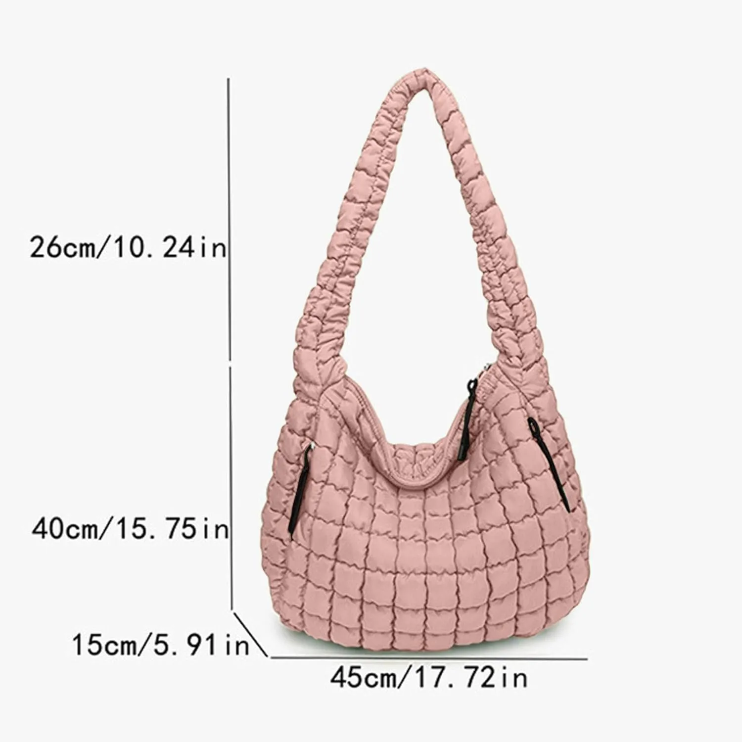 Womens Lightweight Quilted Carryall Gym Bag Soft Puffer Tote Bag Big Capacity Hobo Purse Beach Handbag