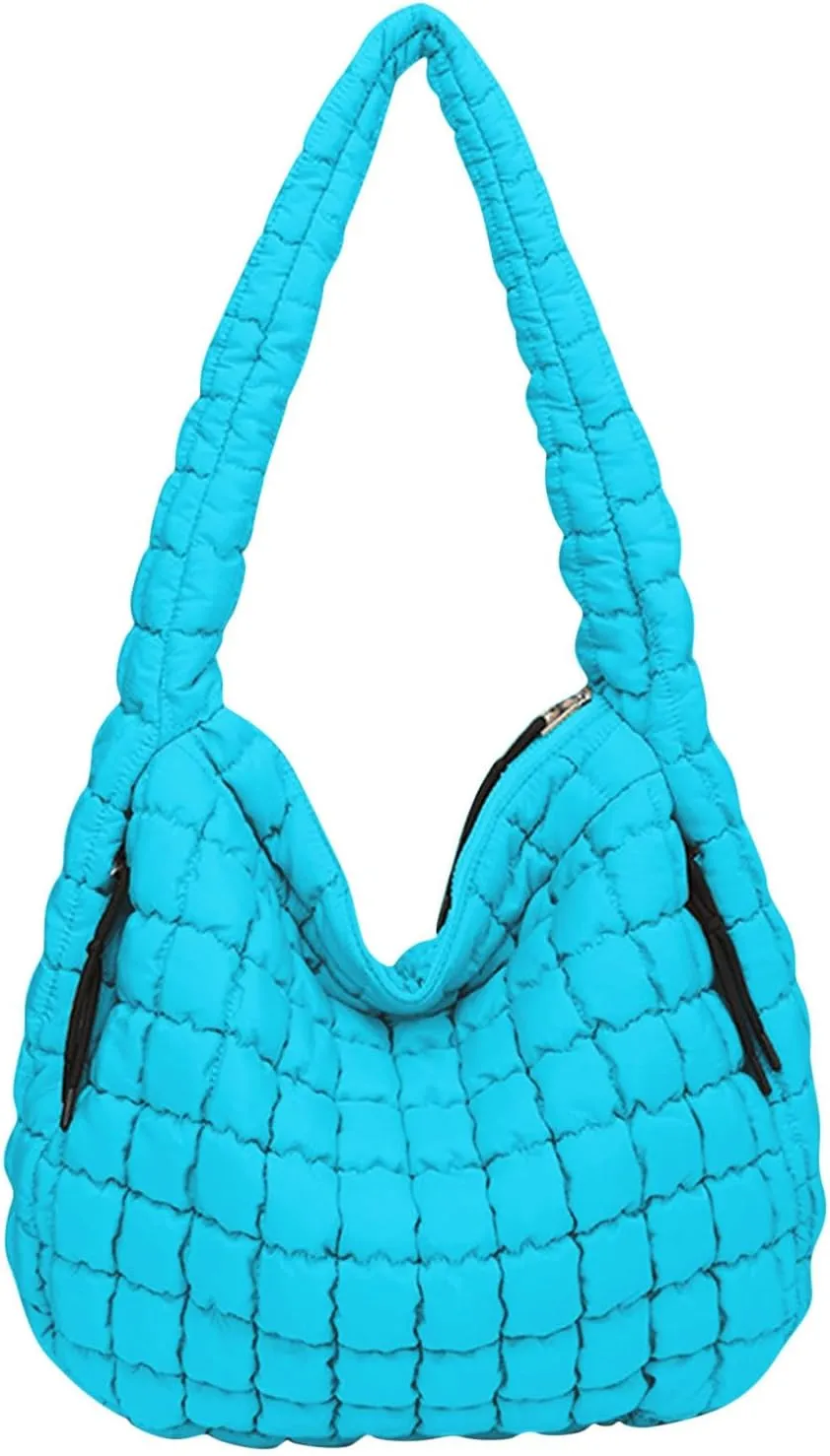 Womens Lightweight Quilted Carryall Gym Bag Soft Puffer Tote Bag Big Capacity Hobo Purse Beach Handbag