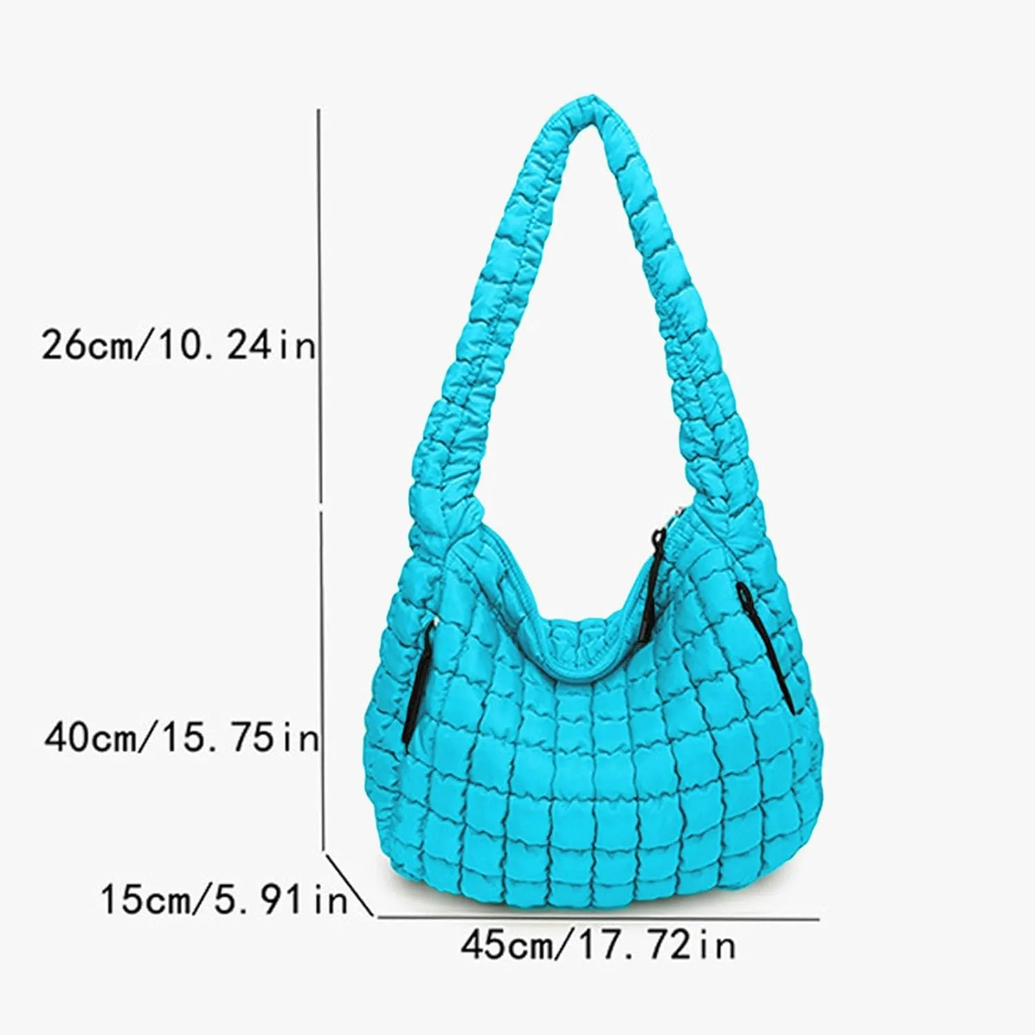 Womens Lightweight Quilted Carryall Gym Bag Soft Puffer Tote Bag Big Capacity Hobo Purse Beach Handbag