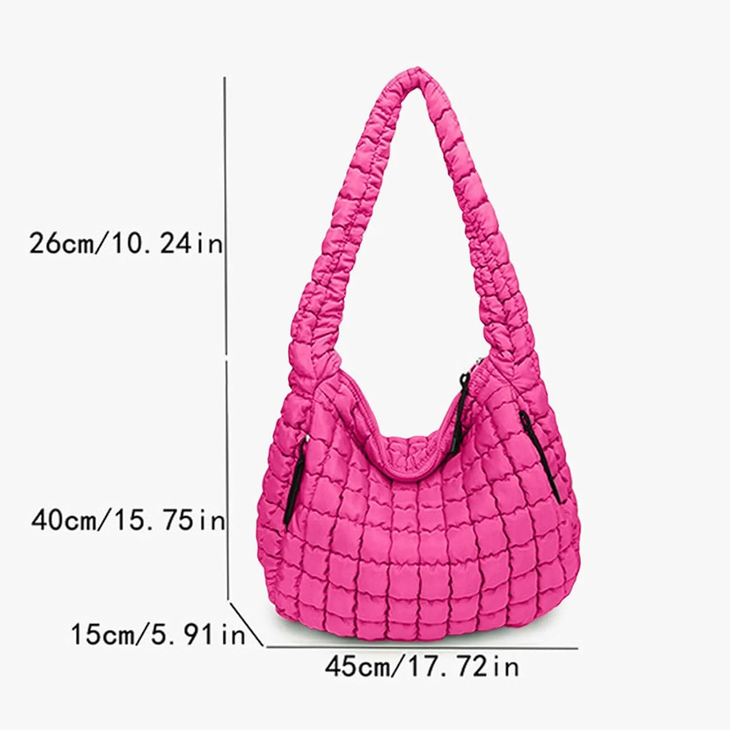 Womens Lightweight Quilted Carryall Gym Bag Soft Puffer Tote Bag Big Capacity Hobo Purse Beach Handbag