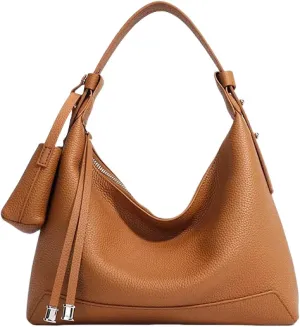 Women's Luxury Genuine Leather Shoulder Bag Stylish Hobo Bag for Professionals Spacious Dumpling Design