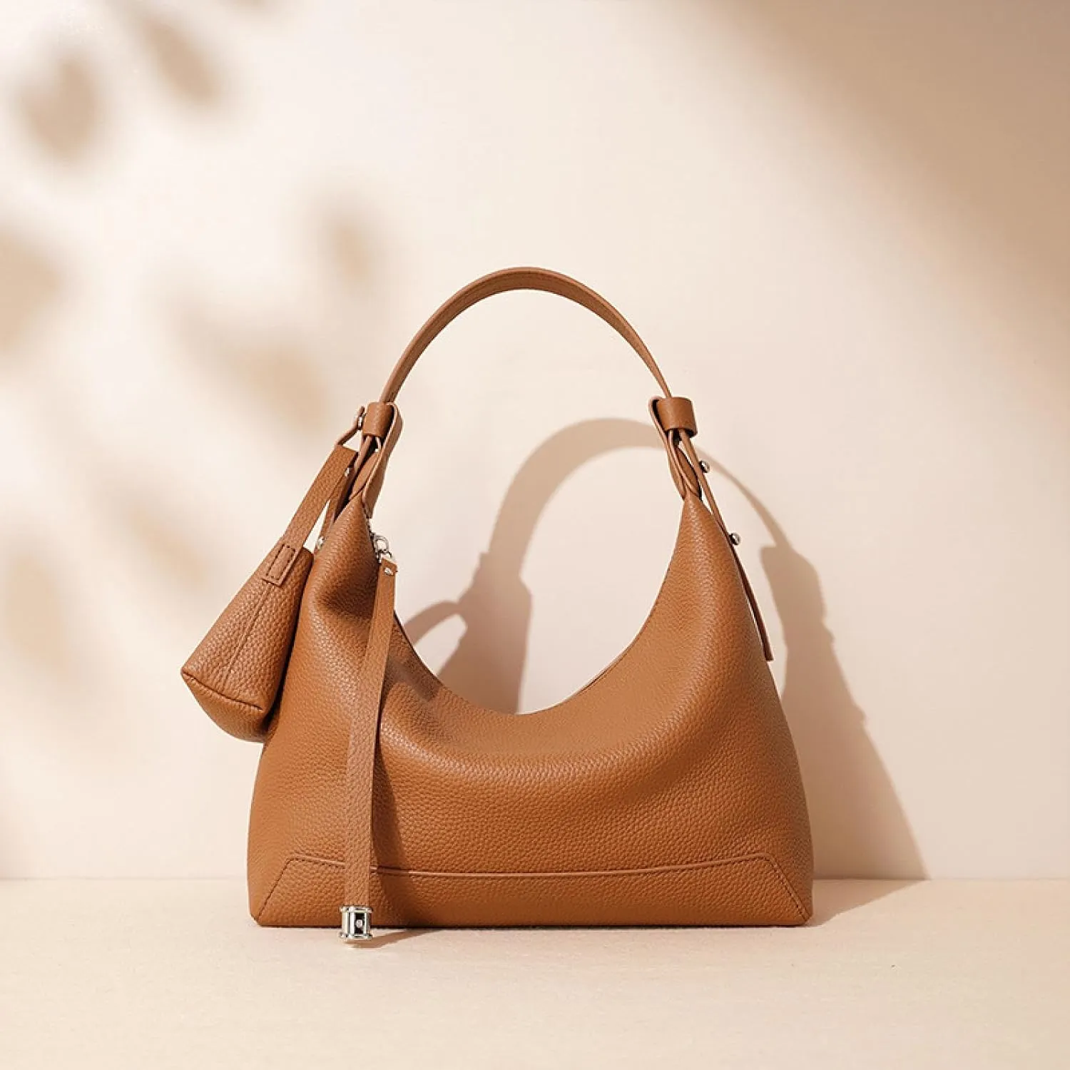 Women's Luxury Genuine Leather Shoulder Bag Stylish Hobo Bag for Professionals Spacious Dumpling Design