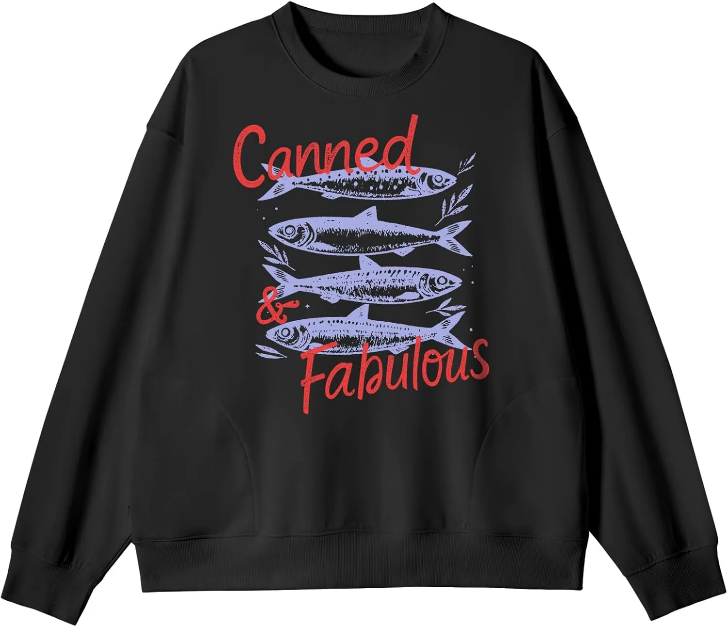Women's Oversized Graphic Crew Neck Long Sleeve Pullover Casual Loose Fit Sweatshirt with Pockets