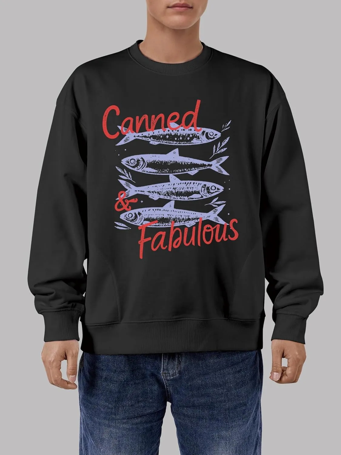 Women's Oversized Graphic Crew Neck Long Sleeve Pullover Casual Loose Fit Sweatshirt with Pockets