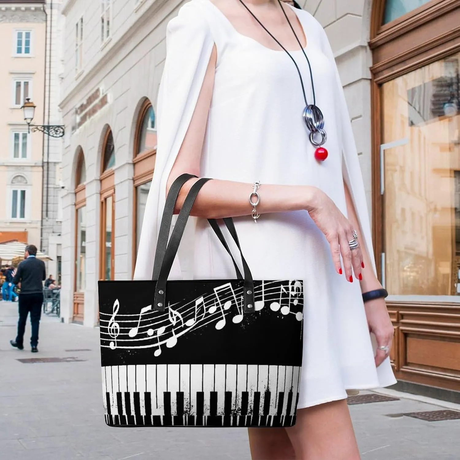 Women's Portable Tote Bag Trendy Modern Leather Handbag For Work Weekend