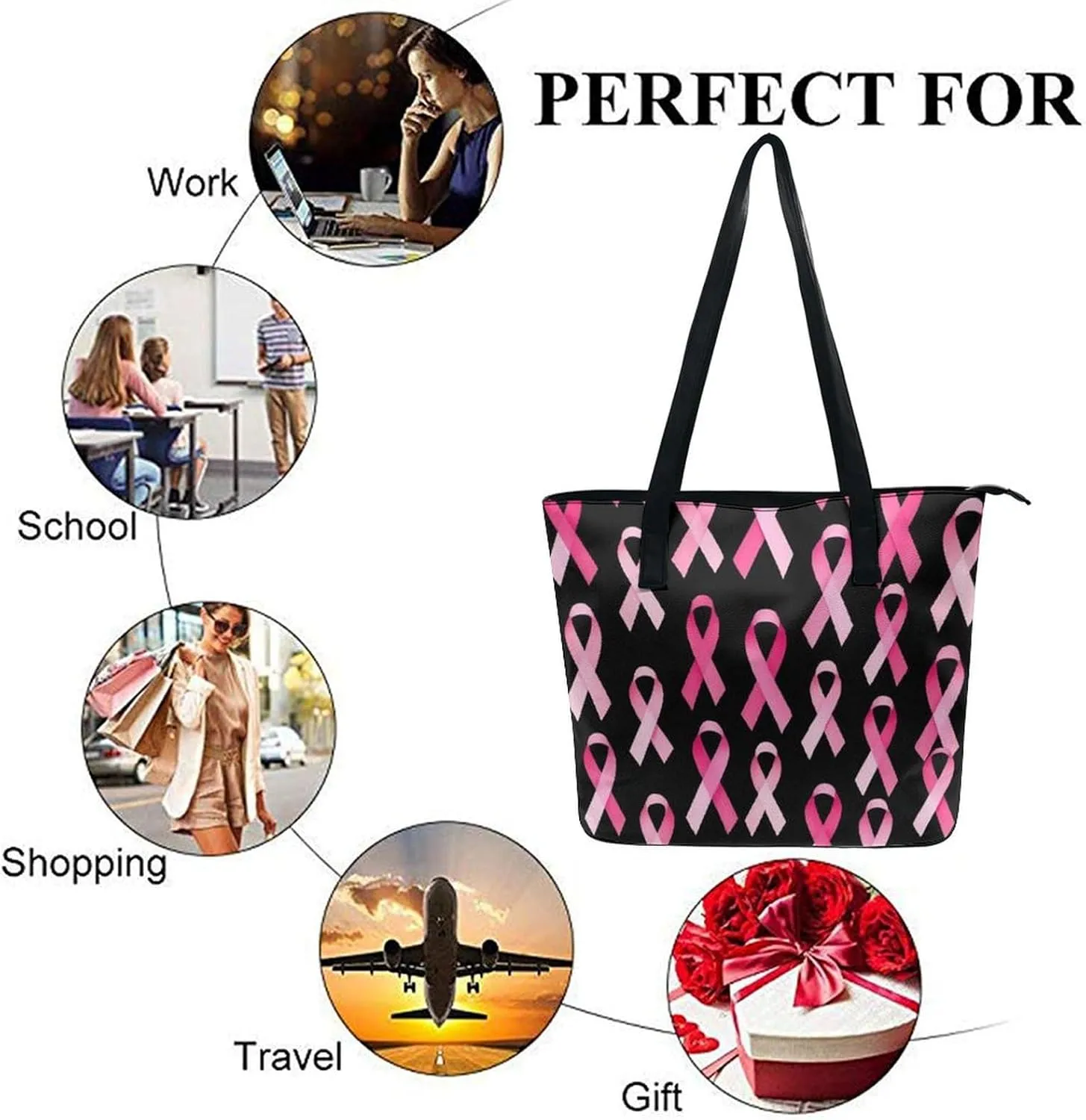 Women's Portable Tote Bag Trendy Modern Leather Handbag For Work Weekend