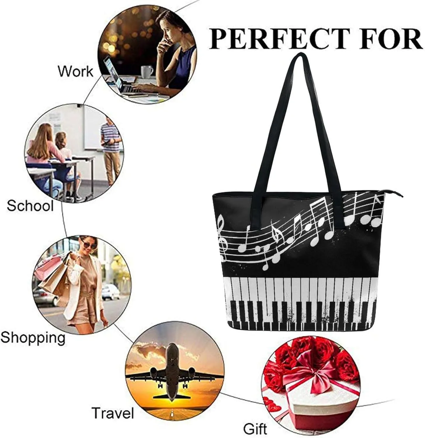 Women's Portable Tote Bag Trendy Modern Leather Handbag For Work Weekend
