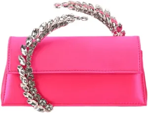 Women's Satin Evening Handbag Rhinestone Handle Clutch Purse Prom Bags Glitter Small Handbags for Party Wedding Prom