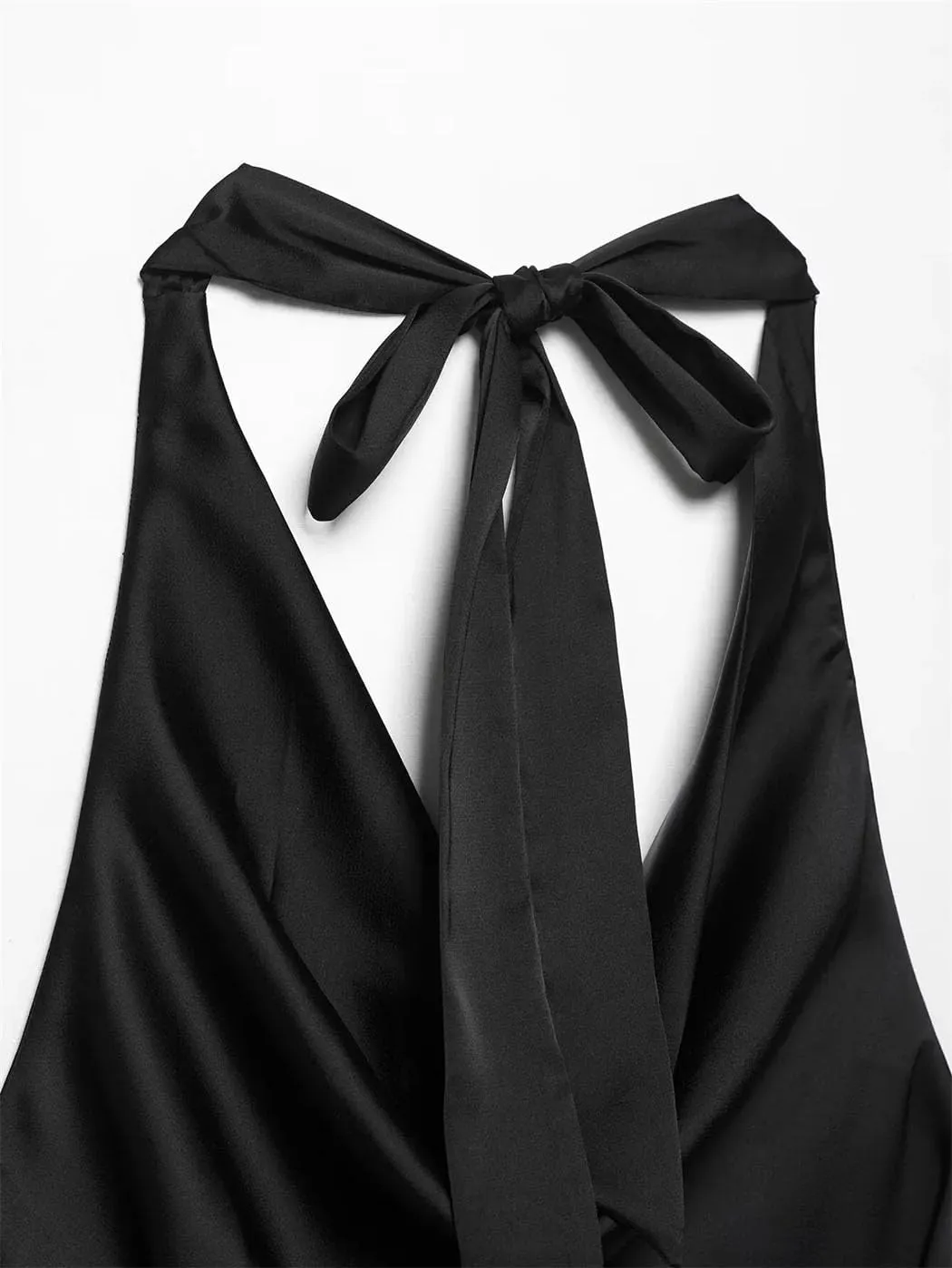 Women's Satin Halter Neck Vest Tie Back Bow Detail Sexy Evening Sleeveless Party Top