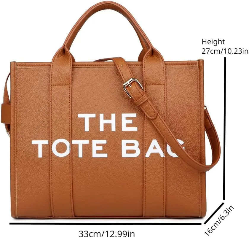 Women's Shoulder Bag, Crossbody Bag, Simple Leisure Large Capacity Shandbag, Solid Color Pu Alphabet Trent Tote Bag