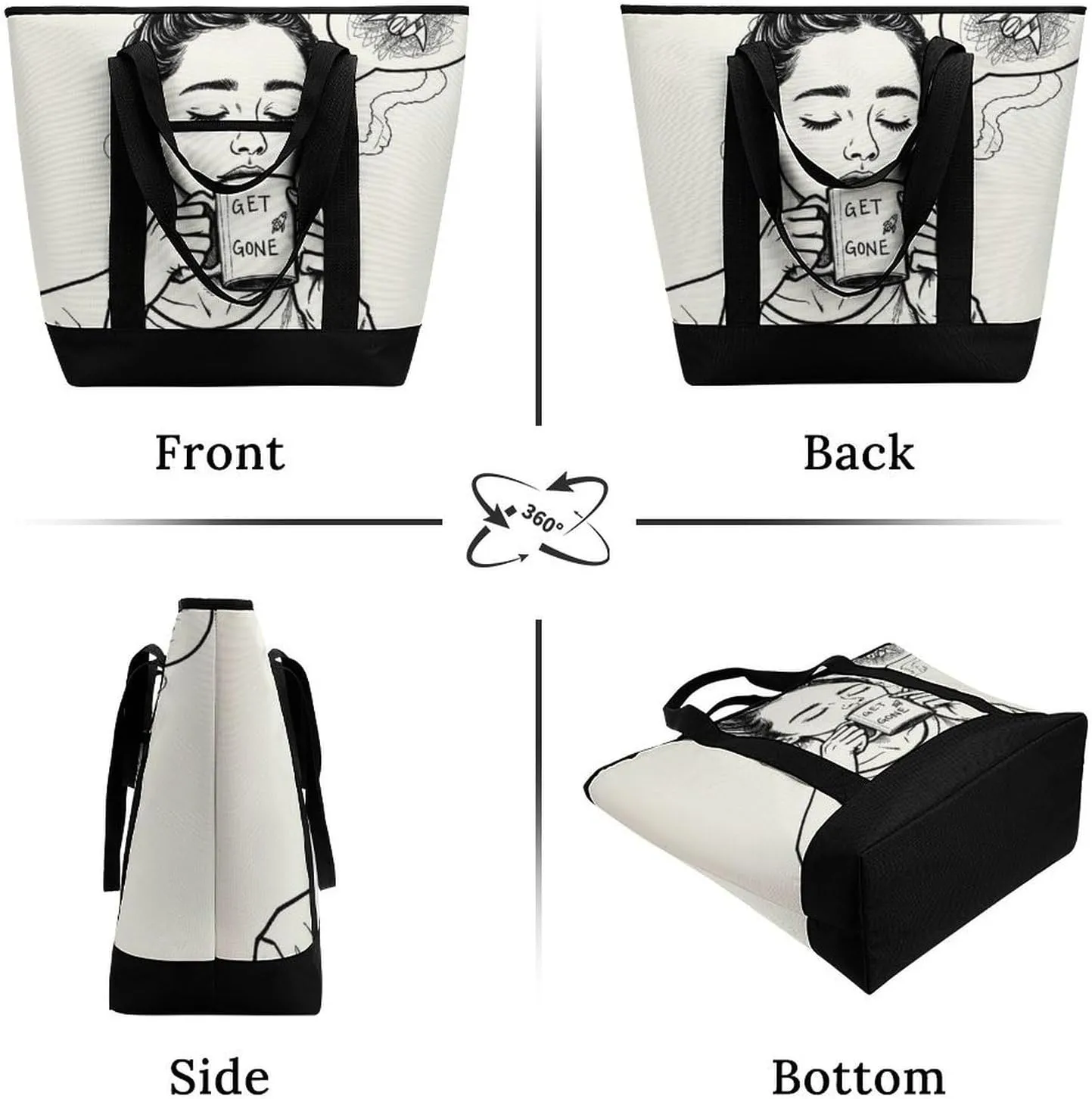 Women's Spacious Thermal Shoulder Bag Stylish Insulated Shopping Tote