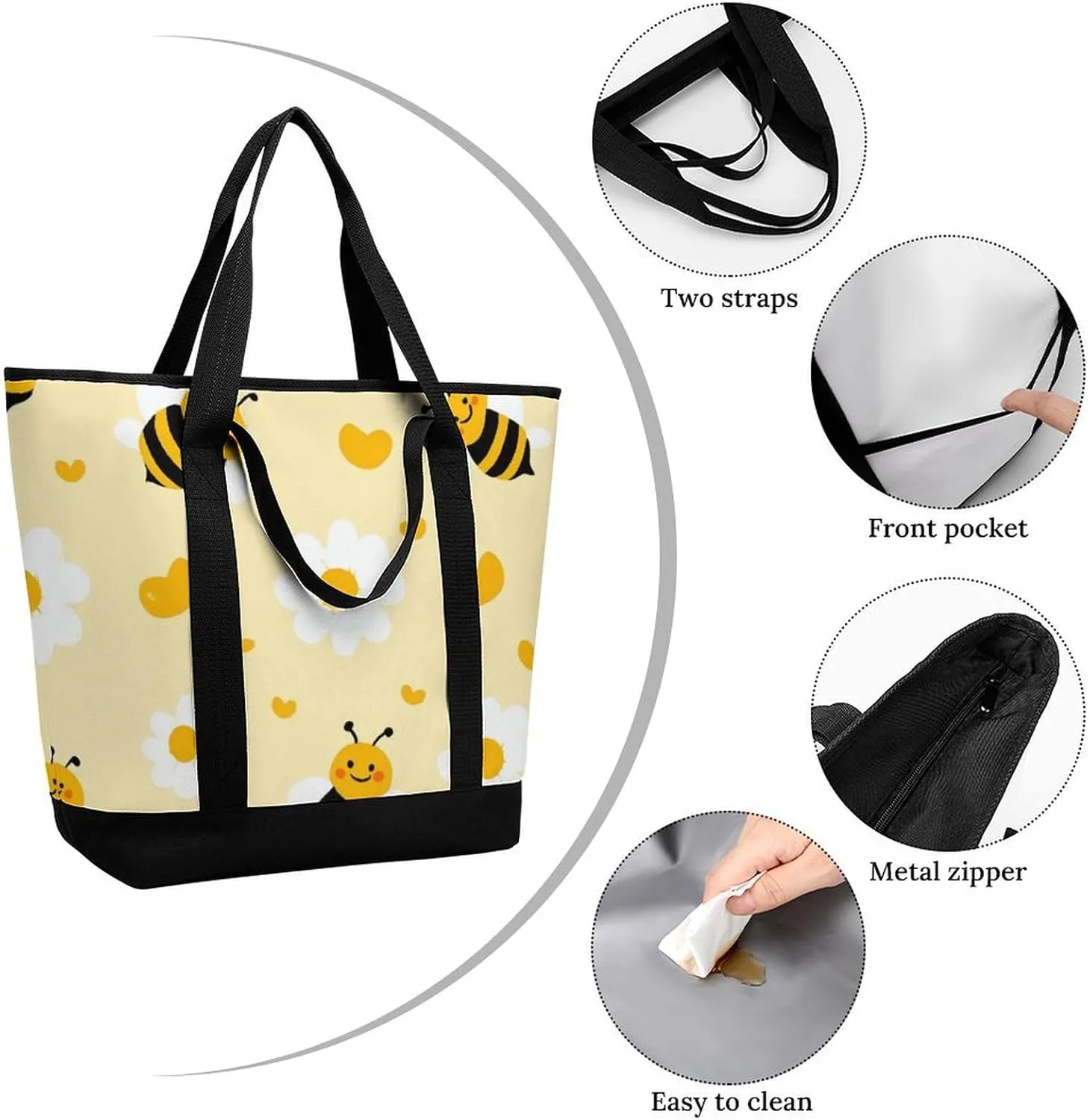 Women's Spacious Thermal Shoulder Bag Stylish Insulated Shopping Tote