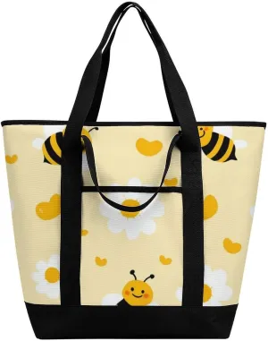 Women's Spacious Thermal Shoulder Bag Stylish Insulated Shopping Tote
