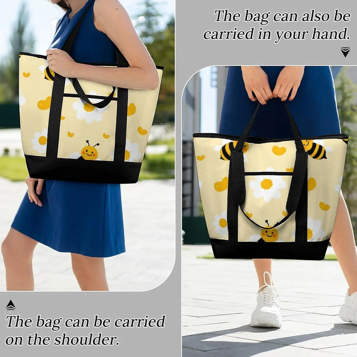 Women's Spacious Thermal Shoulder Bag Stylish Insulated Shopping Tote