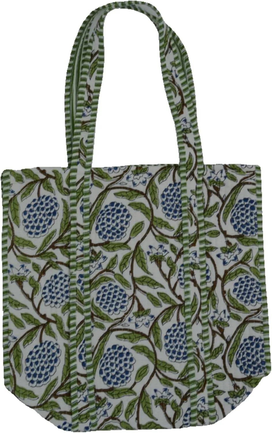 Women's Unique Quilted Large Cotton Fabric Tote Bag Travel Grocery Shopping Weekend Trips with Inside Pocket