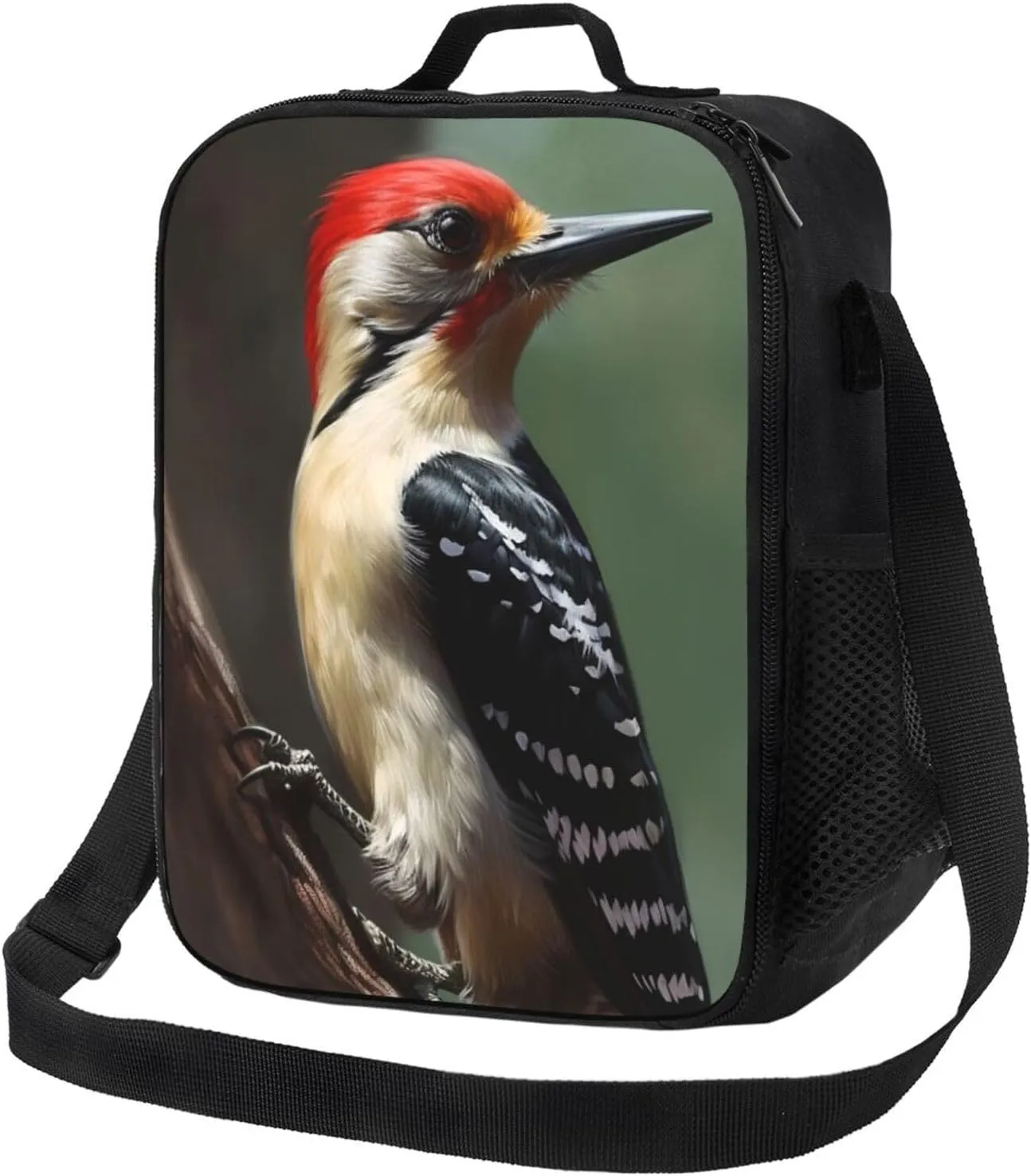 Woodpecker Lunch Bag for Women Men Reusable Lunch Box for Office Picnic Insulated Lunch Container Leakproof Lunch Tote Bags Portable Lunch Cooler Bag Travel Lunchbox