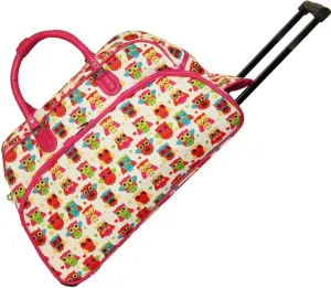 World Traveler 21-Inch Carry-On Rolling Duffel Bag, Owl Pink
