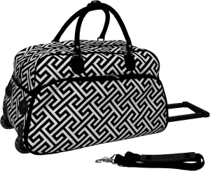 World Traveler Classic Prints 21-inch Carry-on Rolling Duffel Bag