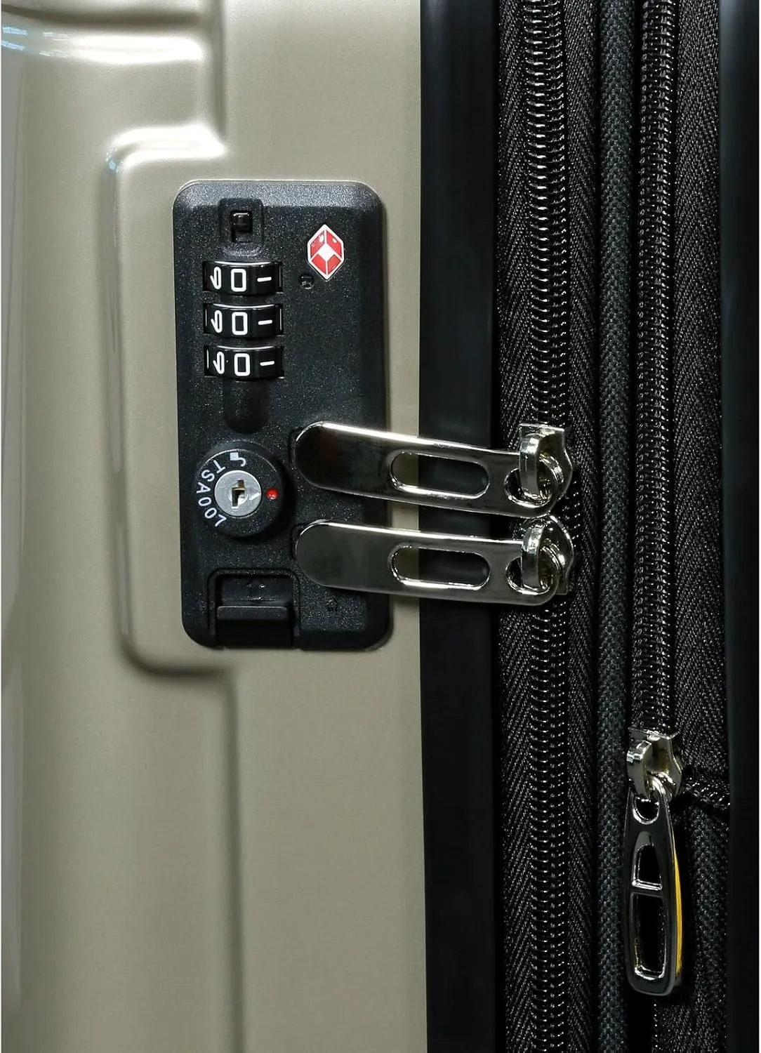 World Traveler Contour Lightweight Polycarbonate Hardside Expandable Spinner Luggage with TSA Lock, Champagne, 20-inch